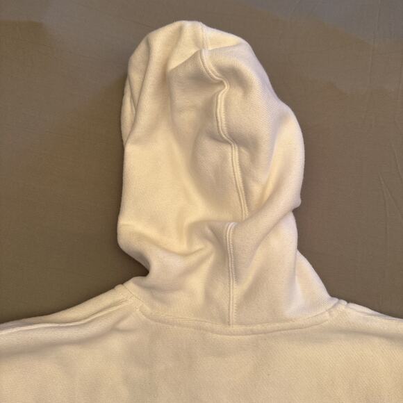 Champion Sweater Womens Medium Blue Red Reverse Weave Hooded Retro Split Sleeves - Picture 12 of 13